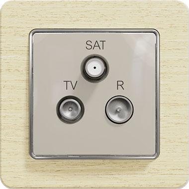 Sedna antenna socket outlet (beige insert, birch frame)